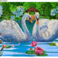 ЮМА 252 Лебеди, схема под бисер