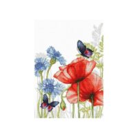 Luca-S ВU4018 Маки и бабочки, набор для вышивания нитками
