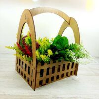 ПА-Ц-012 Кошик "Заборик" з ручкою дерево 21*16*25см МДФ