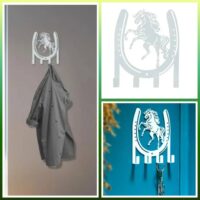 Ключниця настінна металева 13*14мм Підкова білий KZ-22