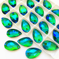 Стразы пришивные Капля 11*18мм Emerald AB