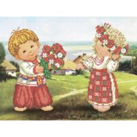 ВДВ Т-0432 Украиночка и козак, схема под бисер