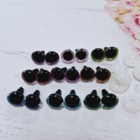 Очі круглі блискучий кант 20мм асорті, 1пара