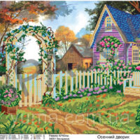ЮМА 256 Осенний дворик, схема под бисер
