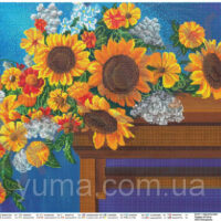 ЮМА 261 Подсолнухи, схема под бисер