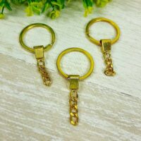 LD-047-4 Кольцо плоское с цепочкой золото 30мм