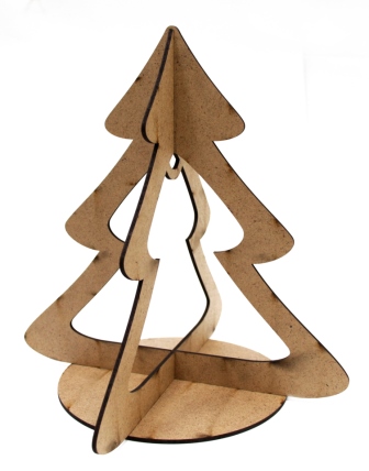 Заготовка Елка с подвесами 3Д 32см ДВП