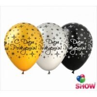 Шар Art Show 12"(30см) "С Днем Рождения" Звезды, металлик ассорти SDR-14метал