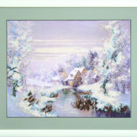 Чарiвна Мить Б-660 Зимняя мельница, набор для вышивания бисером