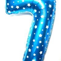 Фольгированная цифра 7 голубая 65см