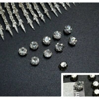 Стрази в цапах пришивнi 4мм прозорий в срiблi 10шт БХ817