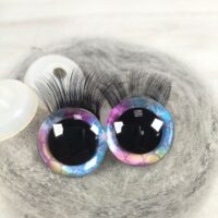 Очі круглі з віями перламутр 30мм асорті 1пара