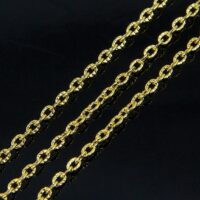 Цепь Якорное плетение Железная Рельефное Звено 3*2*0,6мм Золото 5м