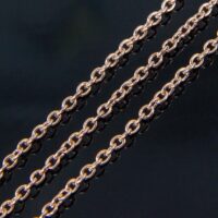 Цепь Якорное плетение Железная Звено 3*2*0,5мм Розовое золото 5м
