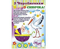 Плакат П-175 48*67,6см С рождением сыночка