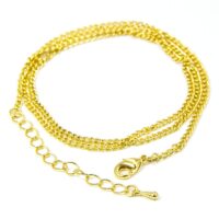 Цепь Металл для Ожерелий Готовая Основа с Застежкой 44см Золото