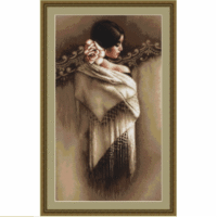 Luca-S В468 Испанка с платком, набор для вышивки нитками