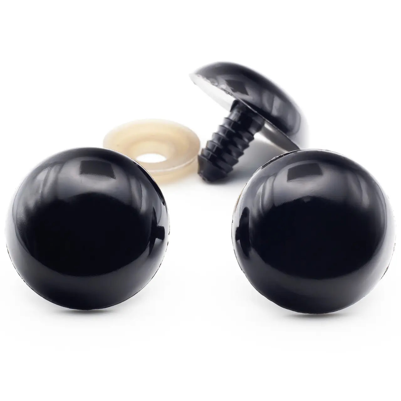 Очі пластикові з шайбою 18мм чорні 1пара ГВ0018к06