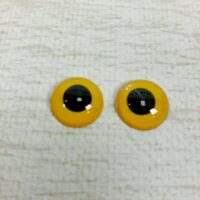 Очі круглі клейові 14мм жовті 1шт