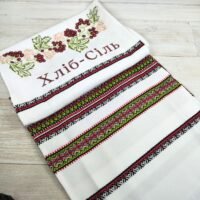 Рушник весільний 888-18/00 Хліб/сіль 1,9*0,33м червоний