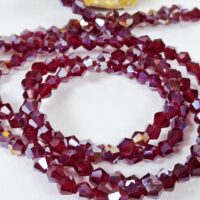 Біконус 4мм 78-82шт з переливом темний червоний прозорий b4039ab