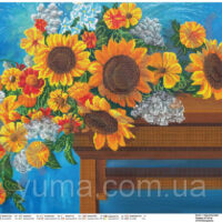 ЮМА 262 Подсолнухи, схема под бисер