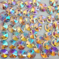 Стразы пришивные Риволи 12мм Topaz AB