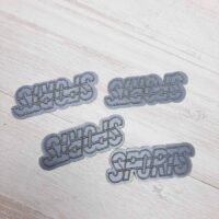 Нашивка Sports серая 7*2,5см