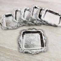 Darice Піднос квадрат срібло 7,5 см 3шт