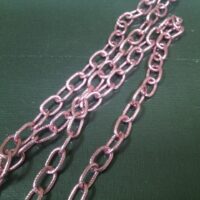 Цепь Витая алюминиевая, звено 8*12мм розовая яркая 1м