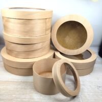 Коробка подарочная из букового шпона 160*60мм с прозрачной крышкой
