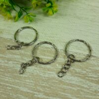 LD-059 Кільце рифлене з ланцюжком срібло 25мм