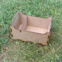 ПА-Ц-032 Ящик натуральний з перегородкою 15,5*10,5*6см 3мм