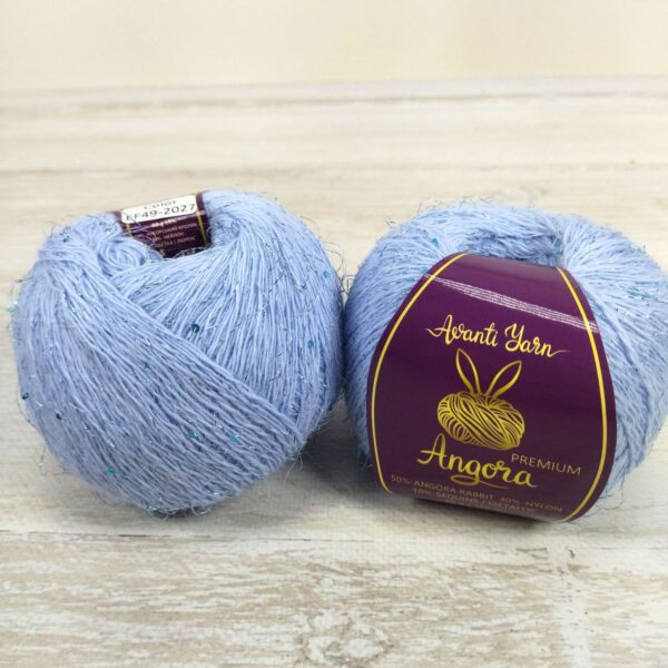 Аванти Ярн Ангора (Avanti Yarn Angora) +пайетка 50г/350м 49 голубой