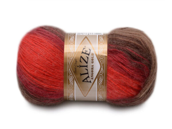 Алізе Ангора Голд Батік (Alize Angora Gold Batik) 100г/550м 4574 червоно-коричневий