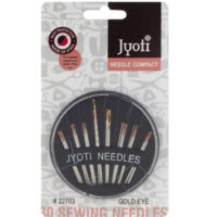 22703 Набір ігл в пластиковій коробочці з золотимм наконечниками JYOTI 30 шт