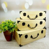 Скринька-органайзер для декупажу з замком і петлями 3шт 30*20*10см С-288