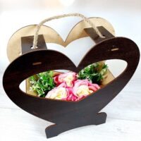 ПА-Ц-038 Подставка Сердце коричневая 29*28*11,5см