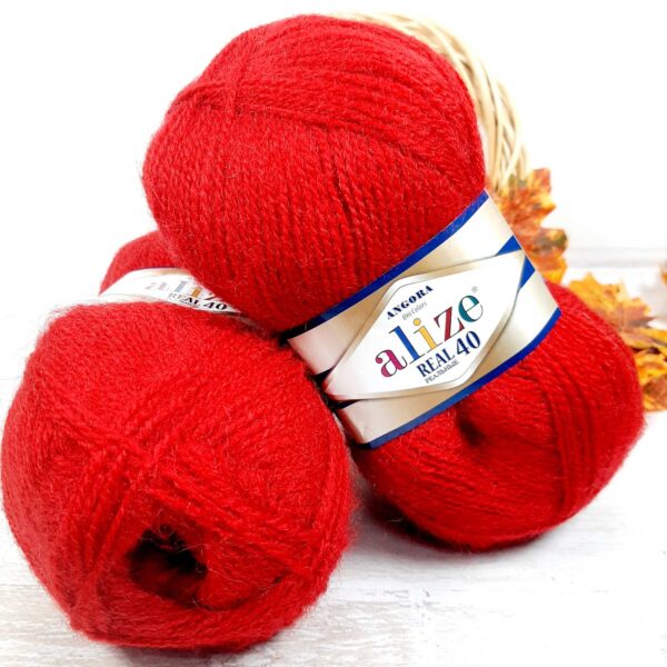 Алізе Ангора Реал 40 (Alize Angora Real) 100г/480м 056 червоний