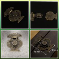 Замок декоративкий Стара латунь 51*62мм А-115