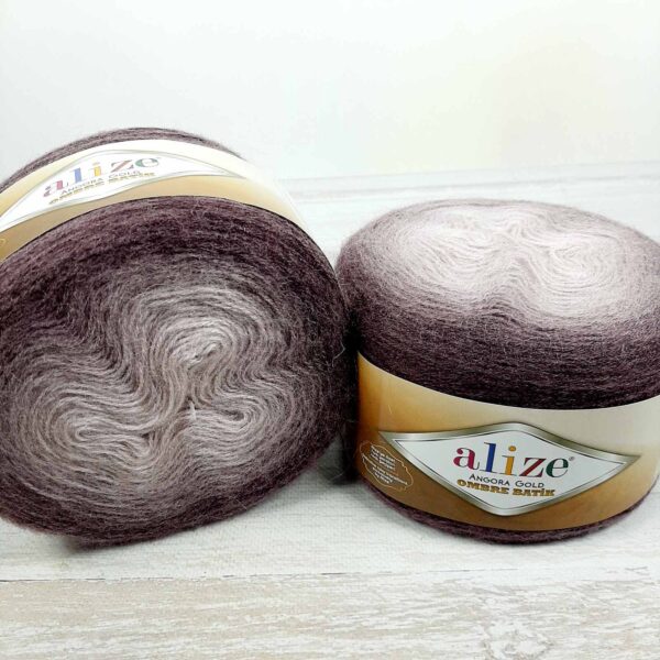 Алізе Ангора Голд Амбре Батік (Alize Angora Gold Ombre Batik) 150г/825м 7295 запорошена троянда