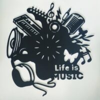 ПА-Ч-025 Основа под часы Музыка черные 3мм