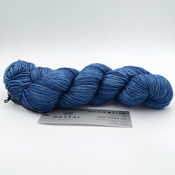 Газзал Вул Стар (Gazzal Wool Star Deep Water) 100г/350м 3820 темно-блакитний
