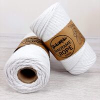 Шнур Шикімікі Макраме Роуп (Shikimiki Macrame Rope) 2мм 250г/90м 17001 білий