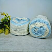 Сток бавовна меланж 100г/200м молочно-блакитний