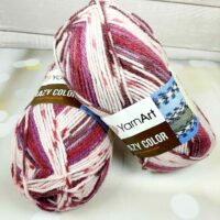 Ярнарт Крейзи Колор 100г/260м 168 розово-бордовый меланж