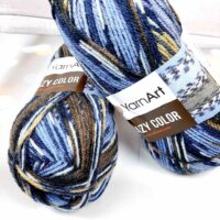 Ярнарт Крейзи Колор 100г/260м 182 сине-коричневый меланж