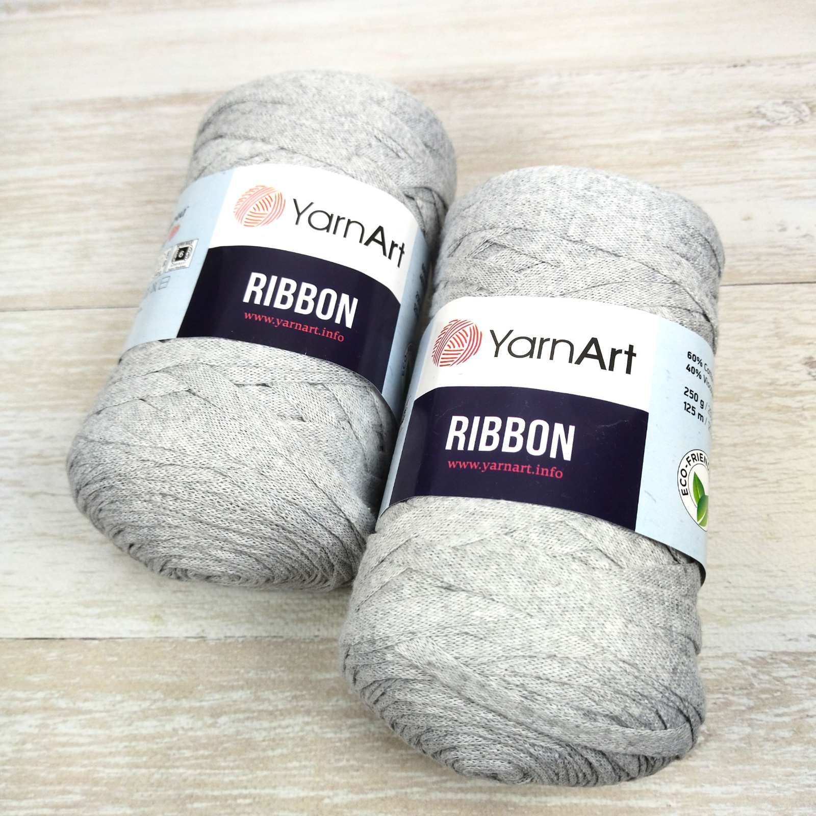 Ярнарт Ріббон (YarnArt Ribbon) 250г/125м 756 світло-сірий