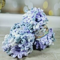 Алізе Пуффі Колор (Alize Puffy) 100г/9м 6372 блакитно-фiолетово-бiлий