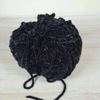 Сток велюр 100г/120м чорний з люрексом